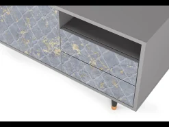 Hot Mueble de TV - 125х56х41 cm - T7 - Golden Smoke, Cinza Cinzento