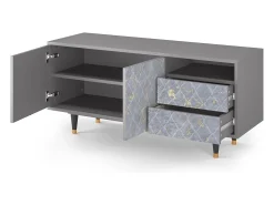 Hot Mueble de TV - 125х56х41 cm - T7 - Golden Smoke, Cinza Cinzento