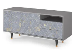Hot Mueble de TV - 125х56х41 cm - T7 - Golden Smoke, Cinza Cinzento