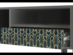 Best Mueble de TV - 115х59х48 cm - T3 - Golden Empire, Antracite Cinza antracite