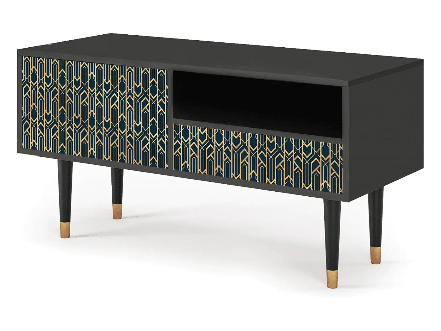 Best Mueble de TV - 115х59х48 cm - T3 - Golden Empire, Antracite Cinza antracite