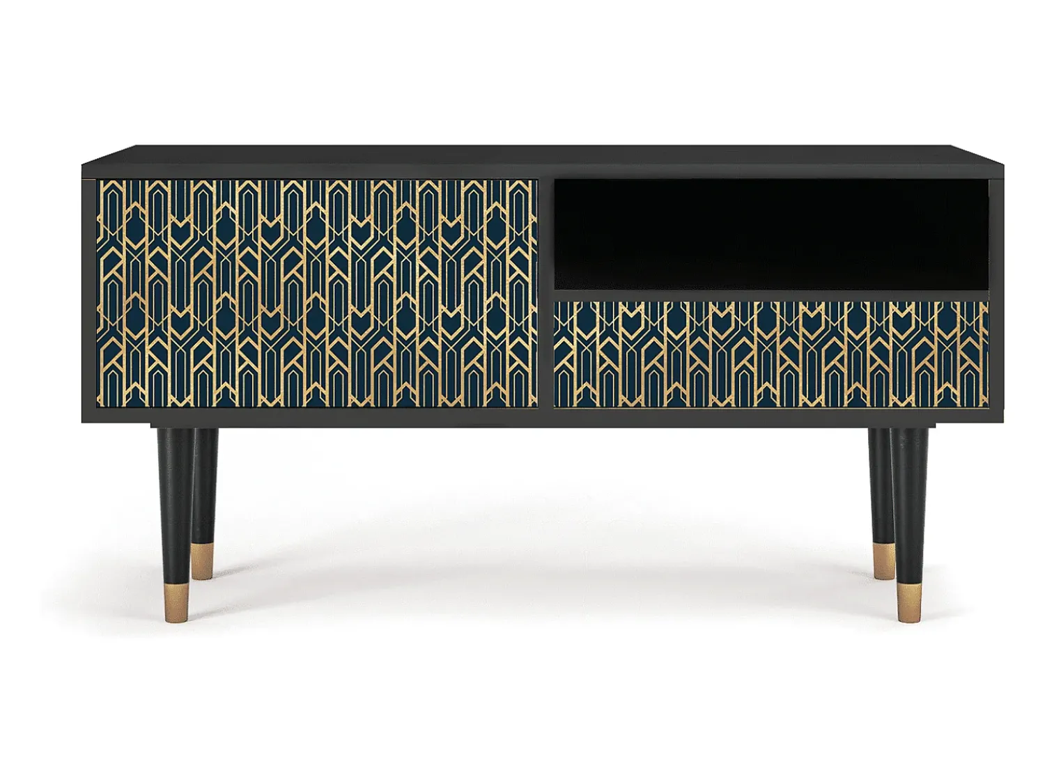 Best Mueble de TV - 115х59х48 cm - T3 - Golden Empire, Antracite Cinza antracite