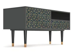 Best Mueble de TV - 115х59х48 cm - T3 - Golden Empire, Antracite Cinza antracite