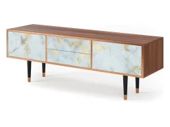 Móvel De Tv* Mueble de TV - 170х59х48 cm - T4 - Golden Waves, Nogueira Castanho