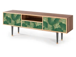 Móvel De Tv* Mueble de TV - 170х59х41 cm - T6 - Gold Ginkgo, Nogueira Castanho