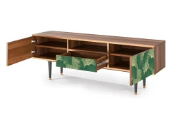 Móvel De Tv* Mueble de TV - 170х59х41 cm - T6 - Gold Ginkgo, Nogueira Castanho