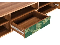 Móvel De Tv* Mueble de TV - 170х59х41 cm - T6 - Gold Ginkgo, Nogueira Castanho