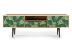 Móvel De Tv* Mueble de TV - 170х59х41 cm - T6 - Gold Ginkgo, Nogueira Castanho