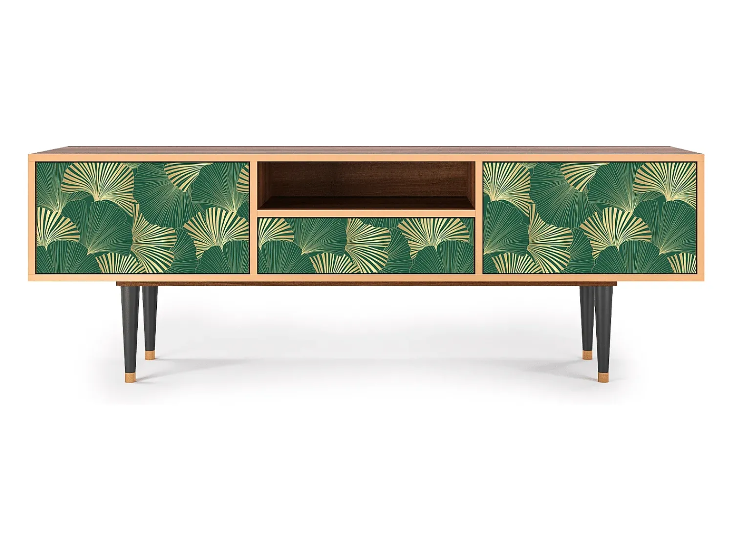 Móvel De Tv* Mueble de TV - 170х59х41 cm - T6 - Gold Ginkgo, Nogueira Castanho