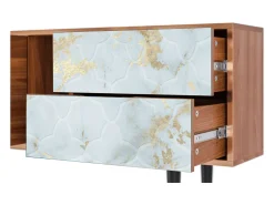 Móvel De Tv| Mueble de TV - 170х69х48 cm - T1 - Golden Waves, Nogueira Castanho