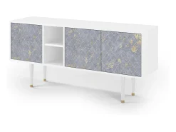 Móvel De Tv| Mueble de TV - 150х69х41 cm - T5 - Golden Smoke, Branco Bege