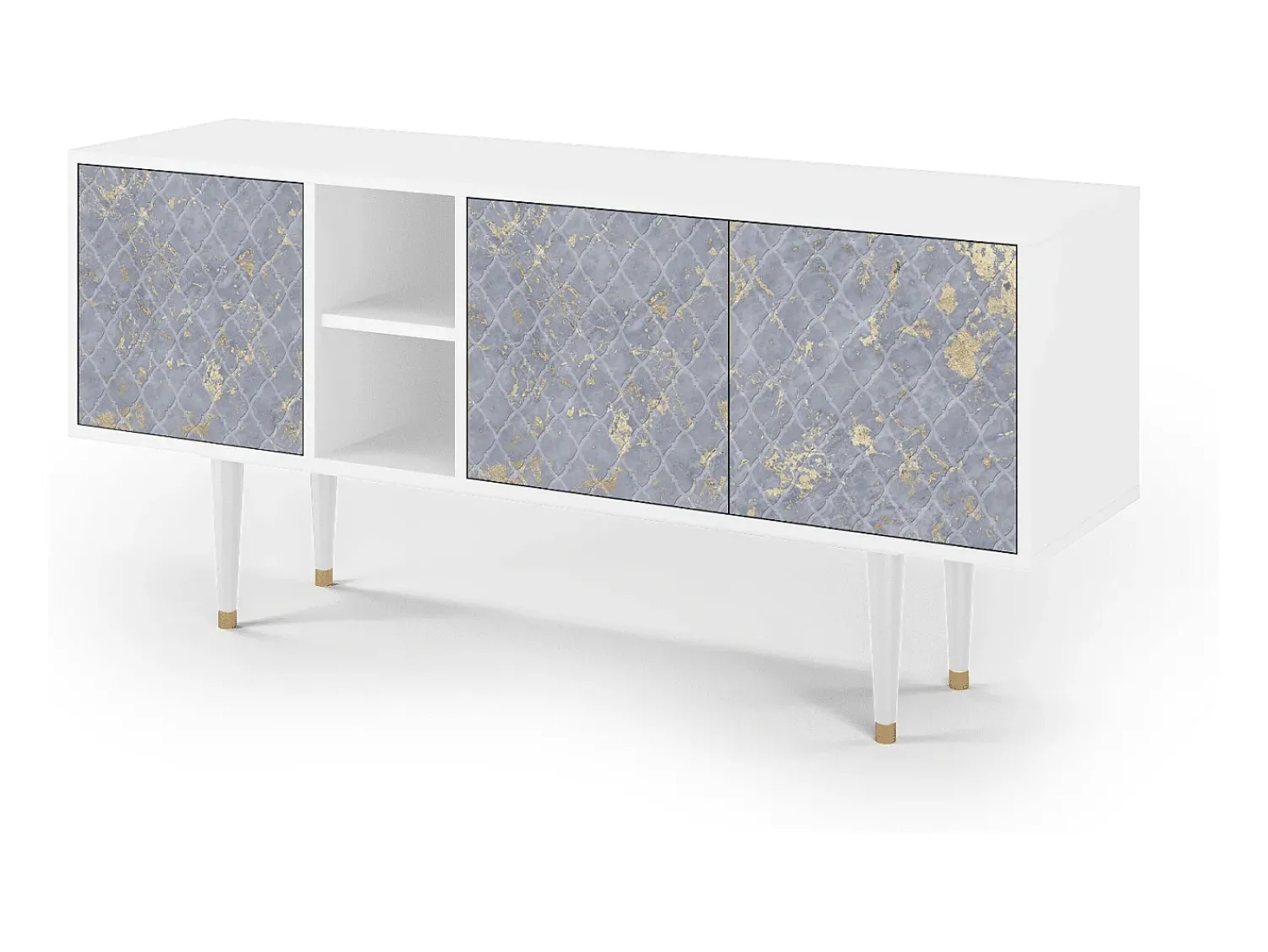 Móvel De Tv| Mueble de TV - 150х69х41 cm - T5 - Golden Smoke, Branco Bege
