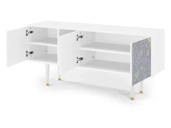 Móvel De Tv| Mueble de TV - 150х69х41 cm - T5 - Golden Smoke, Branco Bege