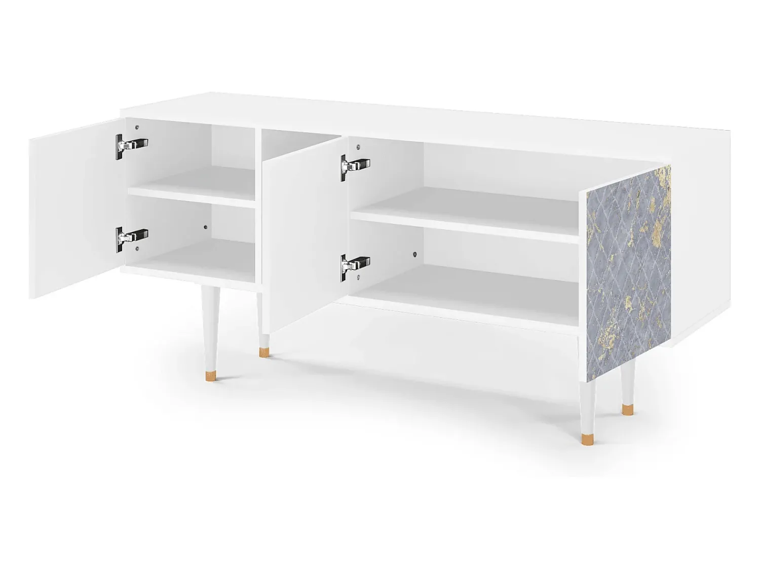 Móvel De Tv| Mueble de TV - 150х69х41 cm - T5 - Golden Smoke, Branco Bege