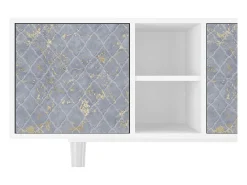 Móvel De Tv| Mueble de TV - 150х69х41 cm - T5 - Golden Smoke, Branco Bege