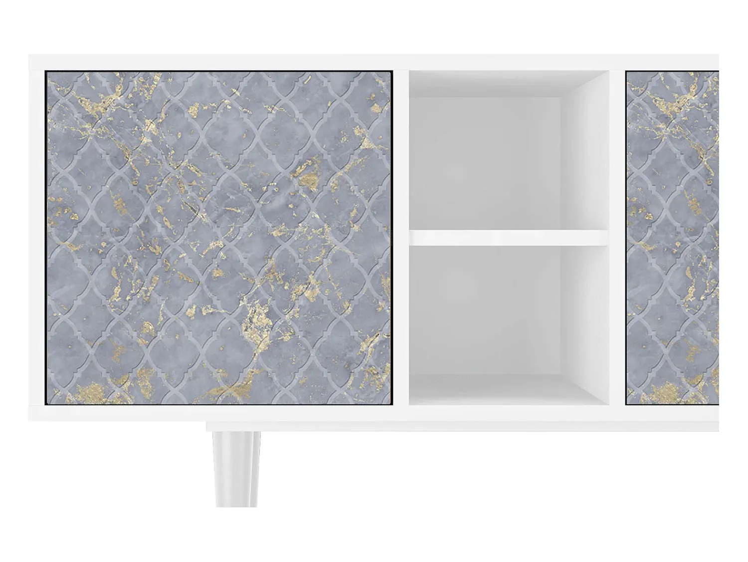Móvel De Tv| Mueble de TV - 150х69х41 cm - T5 - Golden Smoke, Branco Bege