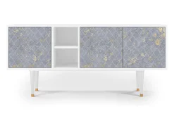 Móvel De Tv| Mueble de TV - 150х69х41 cm - T5 - Golden Smoke, Branco Bege