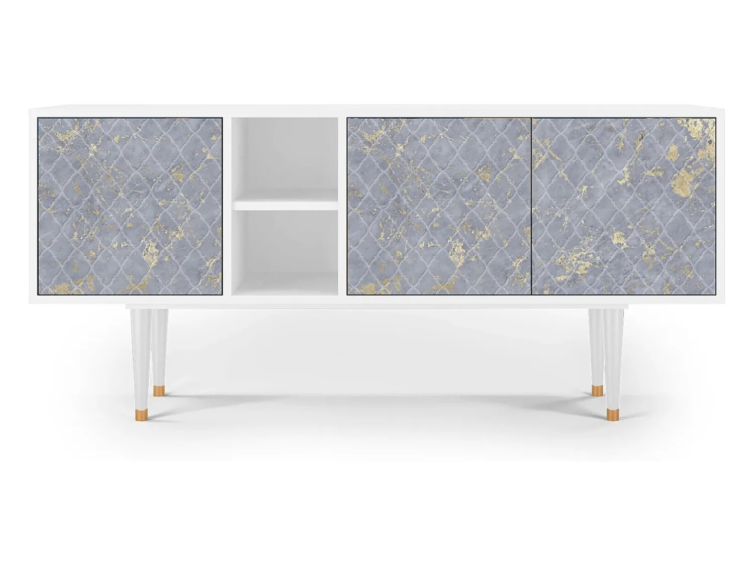 Móvel De Tv| Mueble de TV - 150х69х41 cm - T5 - Golden Smoke, Branco Bege