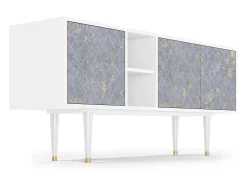 Móvel De Tv| Mueble de TV - 150х69х41 cm - T5 - Golden Smoke, Branco Bege