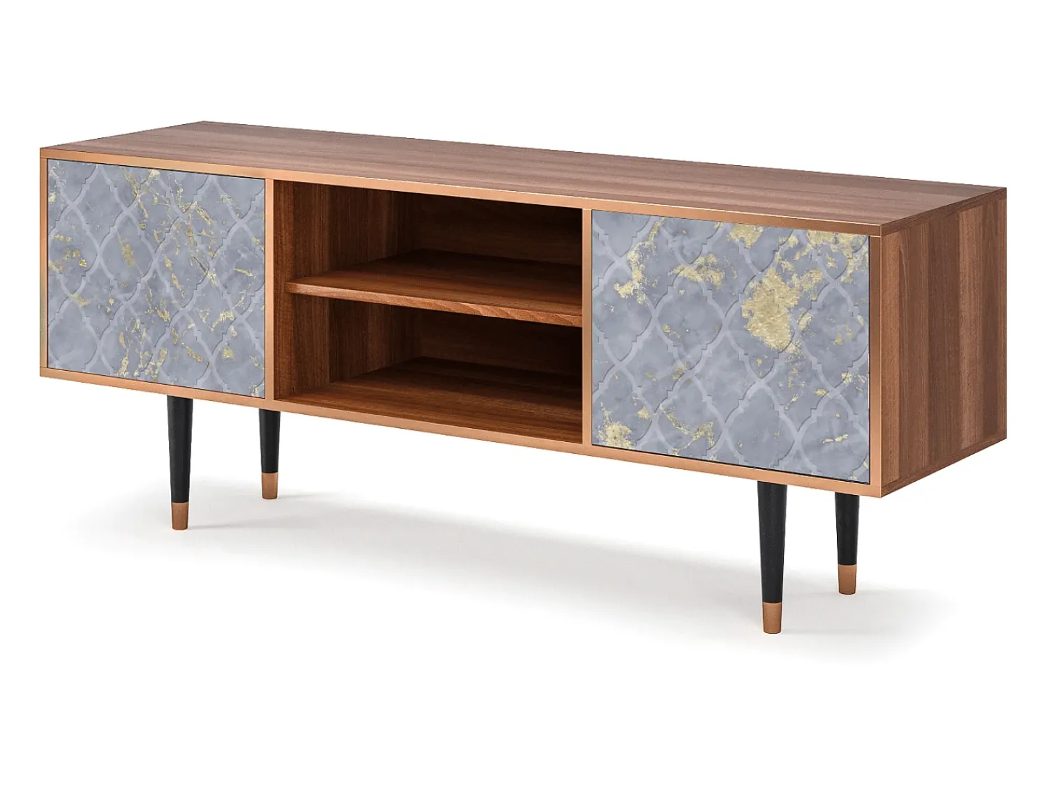 Móvel De Tv* Mueble de TV - 170х69х48 cm - T2 - Golden Smoke, Nogueira Castanho