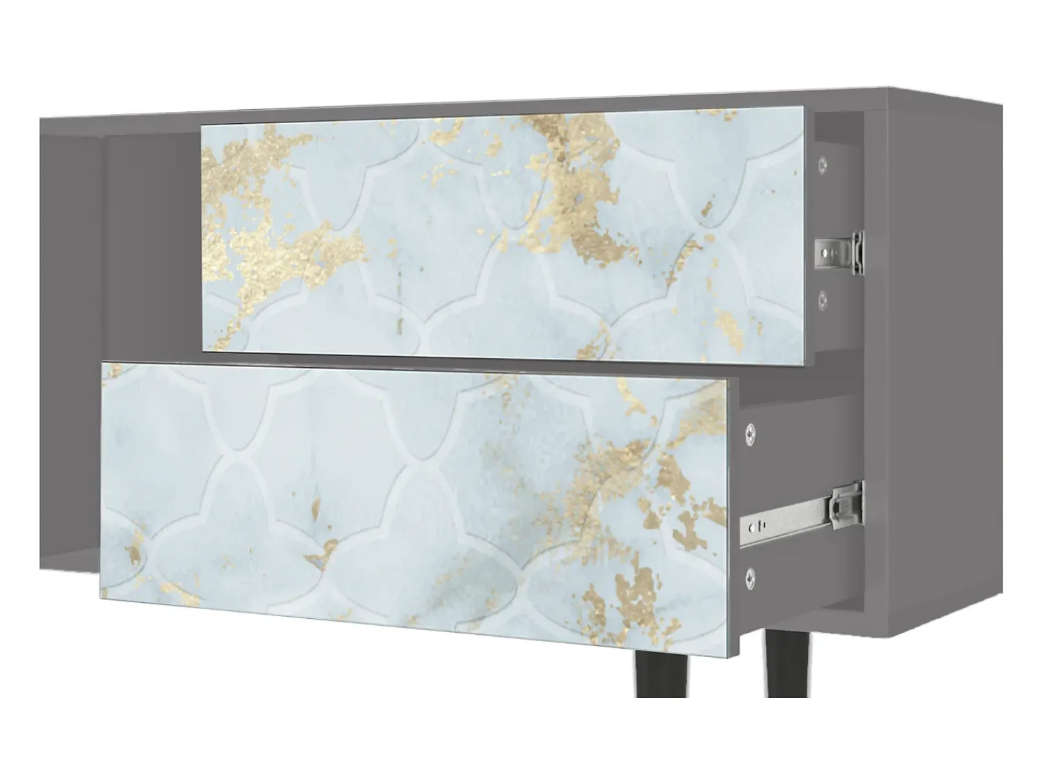 Outlet Mueble de TV - 170х69х48 cm - T1 - Golden Waves, Cinza Cinzento