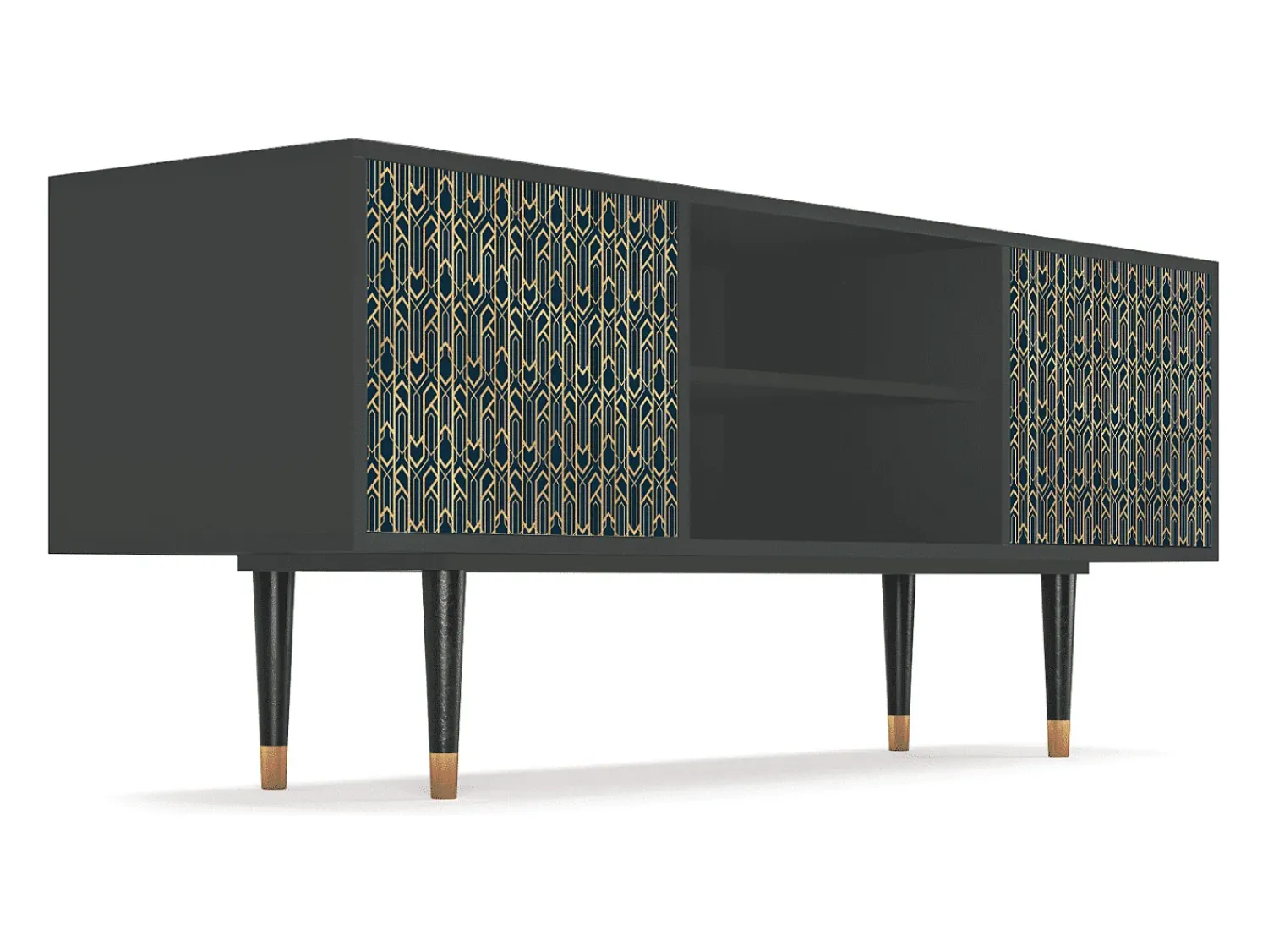 Móvel De Tv* Mueble de TV - 170х69х48 cm - T2 - Golden Empire, Antracite Cinza antracite