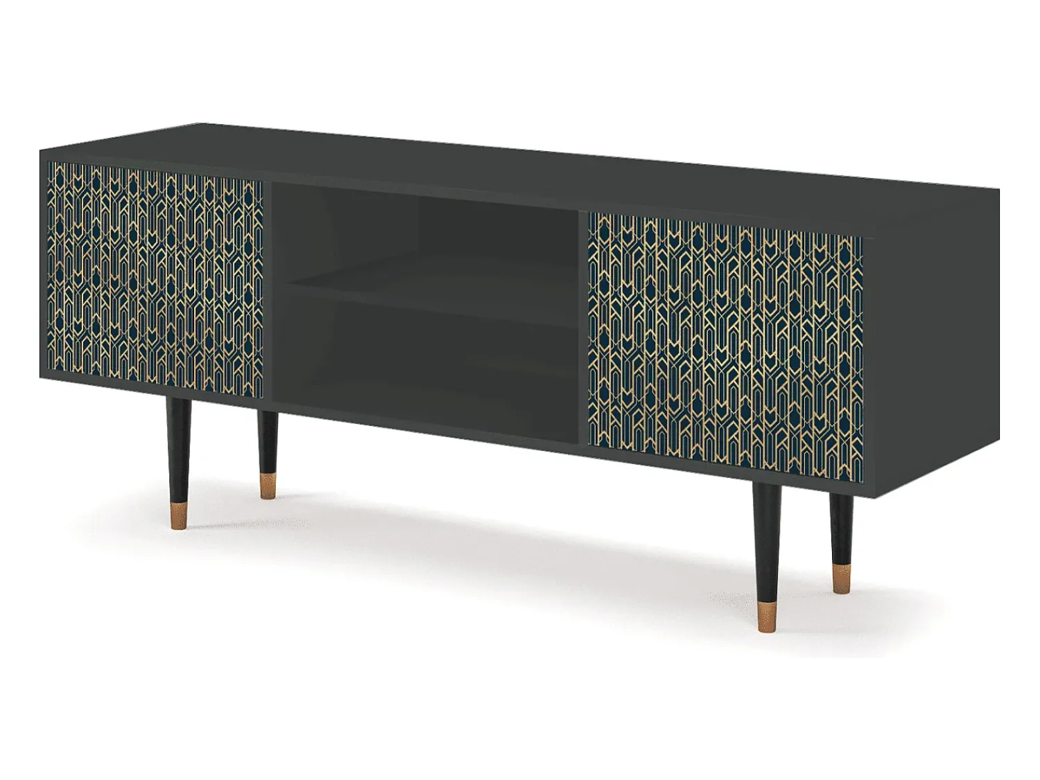 Móvel De Tv* Mueble de TV - 170х69х48 cm - T2 - Golden Empire, Antracite Cinza antracite