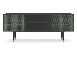 Móvel De Tv* Mueble de TV - 170х69х48 cm - T2 - Golden Empire, Antracite Cinza antracite