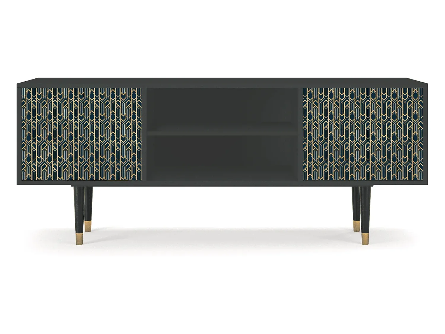Móvel De Tv* Mueble de TV - 170х69х48 cm - T2 - Golden Empire, Antracite Cinza antracite