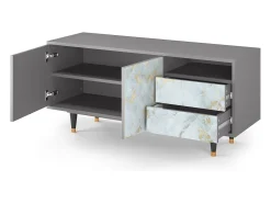 Mueble de TV - 125х56х41 cm - T7 - Golden Waves, Cinza^ Móvel De Tv