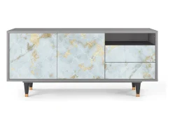 Mueble de TV - 125х56х41 cm - T7 - Golden Waves, Cinza^ Móvel De Tv