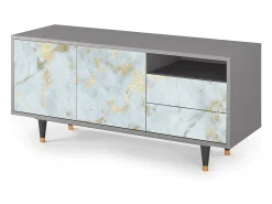 Mueble de TV - 125х56х41 cm - T7 - Golden Waves, Cinza^ Móvel De Tv