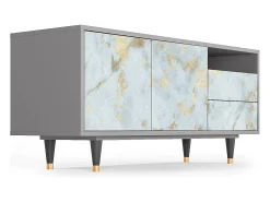Mueble de TV - 125х56х41 cm - T7 - Golden Waves, Cinza^ Móvel De Tv