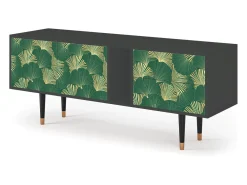 Móvel De Tv| Mueble de TV - 170х69х48 cm - T1 - Gold Ginkgo, Antracite Cinza antracite