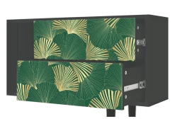 Móvel De Tv| Mueble de TV - 170х69х48 cm - T1 - Gold Ginkgo, Antracite Cinza antracite