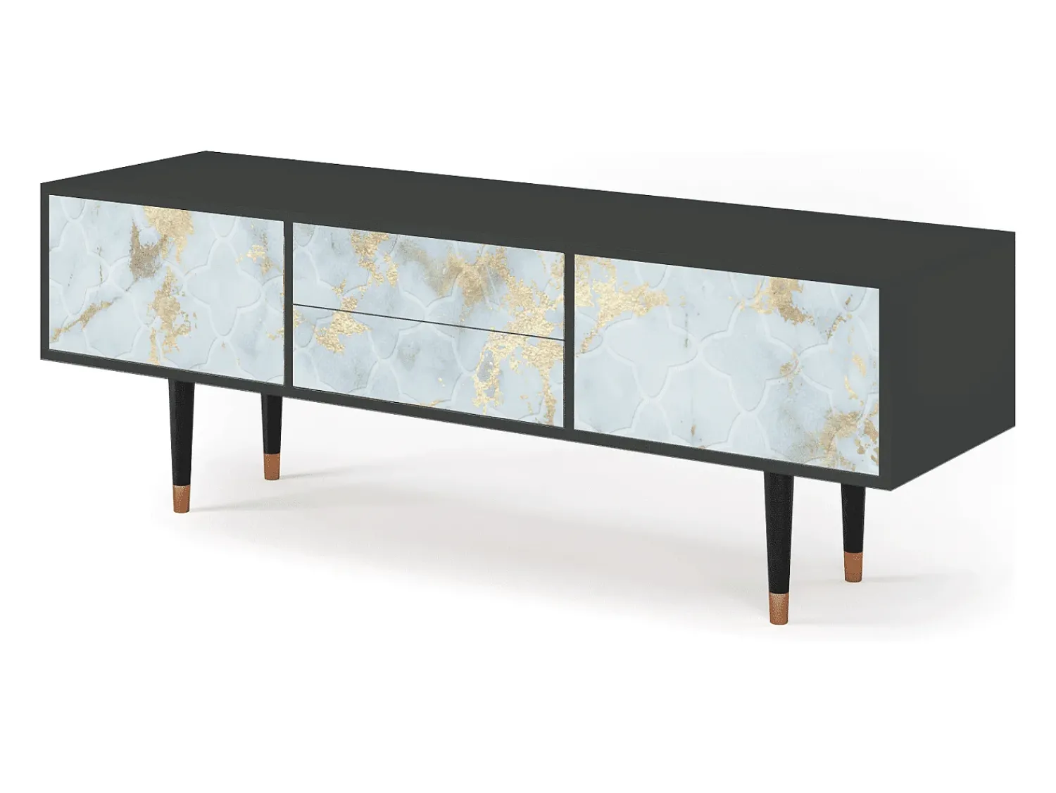 Móvel De Tv| Mueble de TV - 170х59х48 cm - T4 - Golden Waves, Antracite Cinza antracite