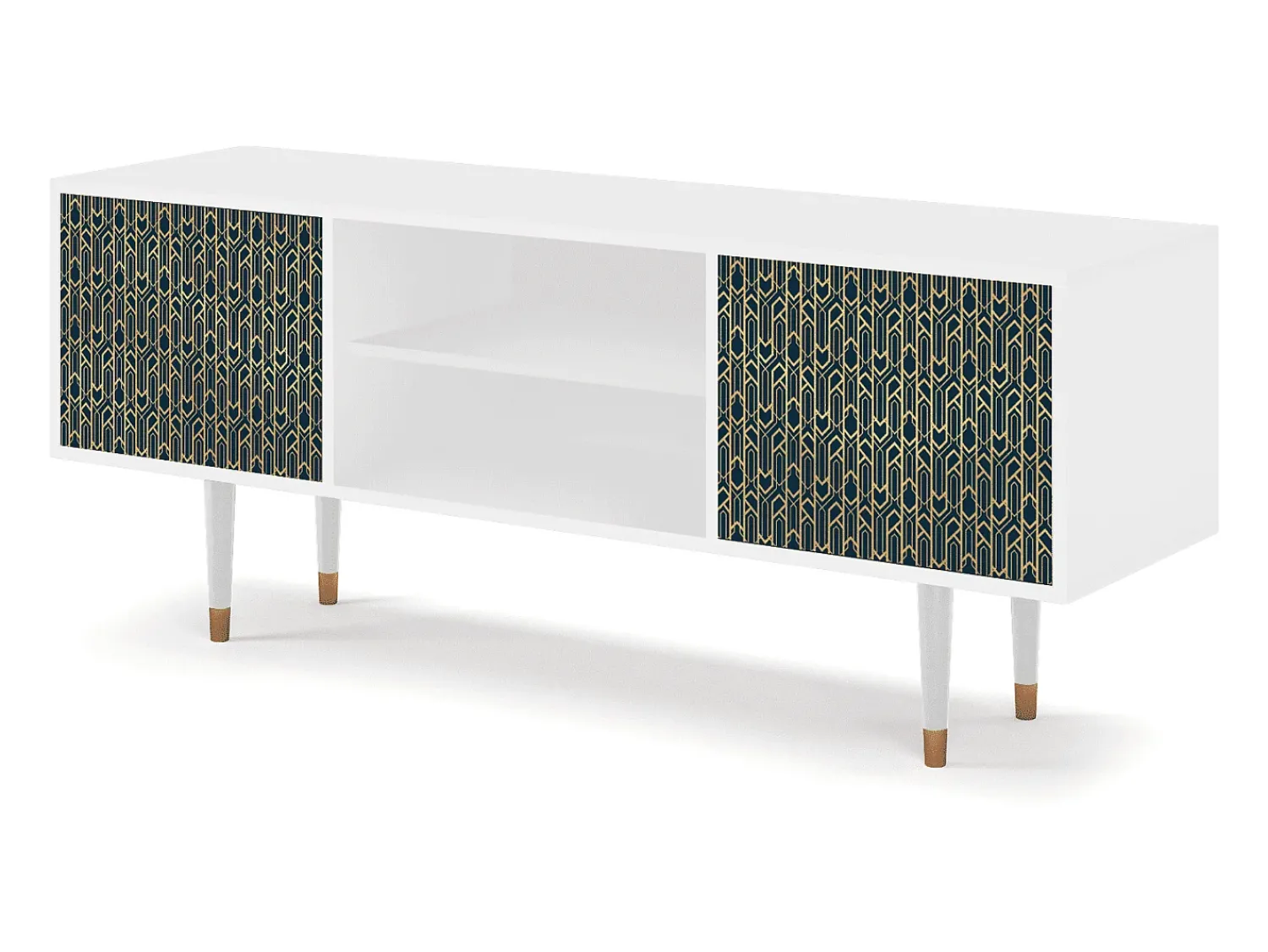 Online Mueble de TV - 170х69х48 cm - T2 - Golden Empire, Branco Bege