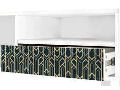 Móvel De Tv* Mueble de TV - 115х59х48 cm - T3 - Golden Empire, Branco Bege