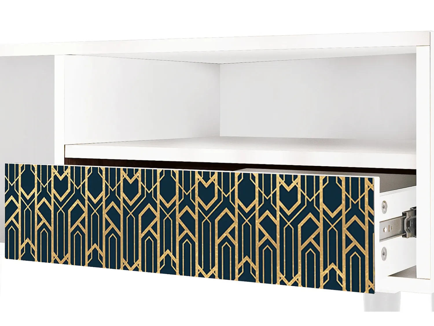 Móvel De Tv* Mueble de TV - 115х59х48 cm - T3 - Golden Empire, Branco Bege