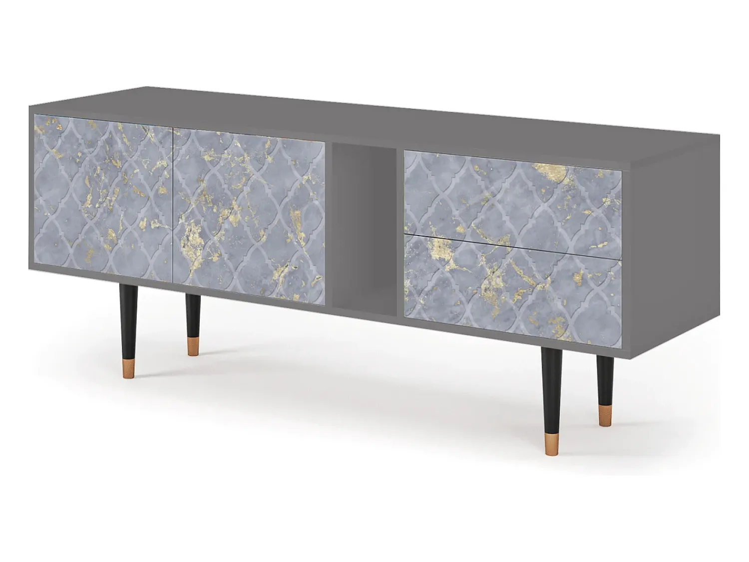 Hot Mueble de TV - 170х69х48 cm - T1 - Golden Smoke, Cinza Cinzento