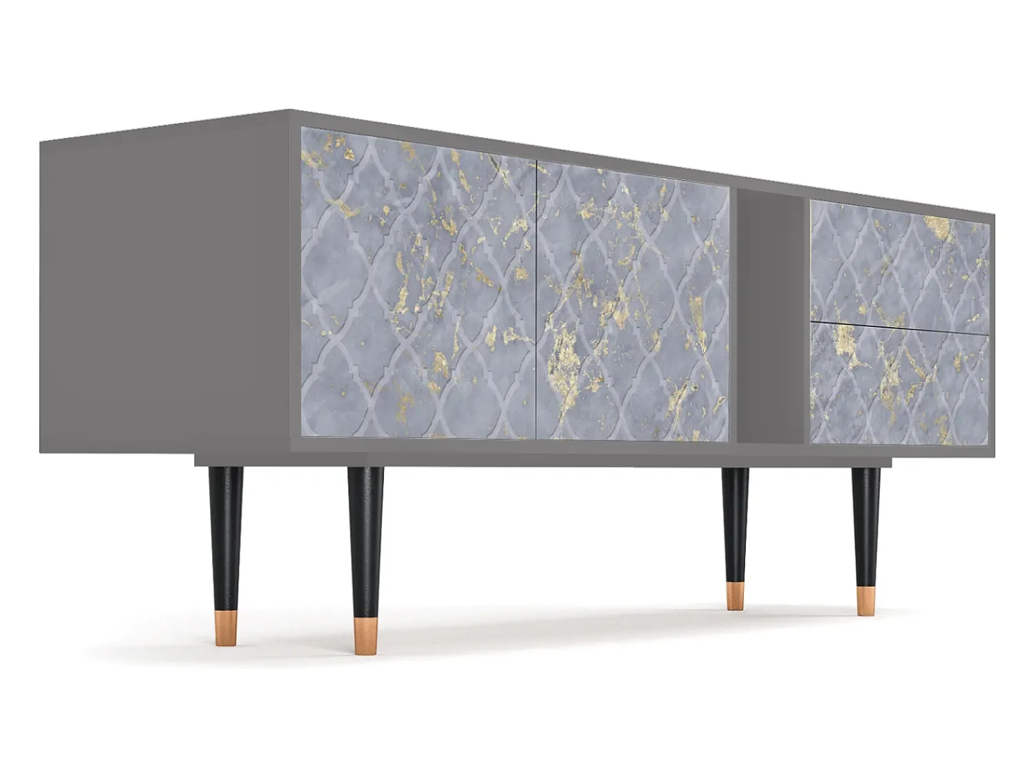 Hot Mueble de TV - 170х69х48 cm - T1 - Golden Smoke, Cinza Cinzento
