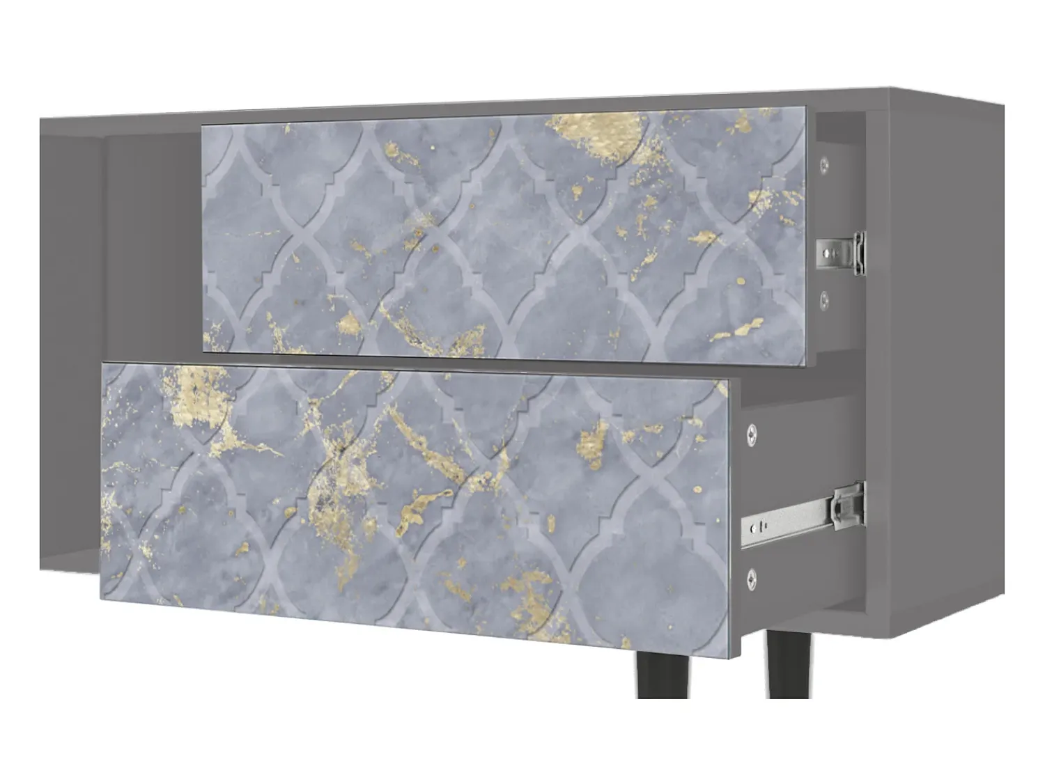 Hot Mueble de TV - 170х69х48 cm - T1 - Golden Smoke, Cinza Cinzento