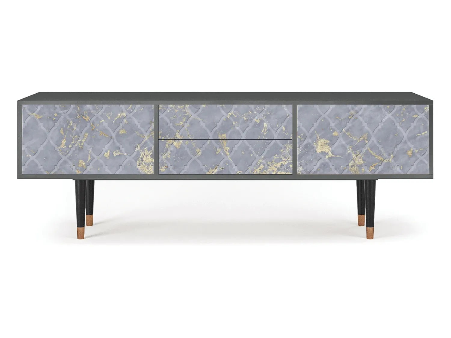 Móvel De Tv* Mueble de TV - 170х59х48 cm - T4 - Golden Smoke, Antracite Cinza antracite