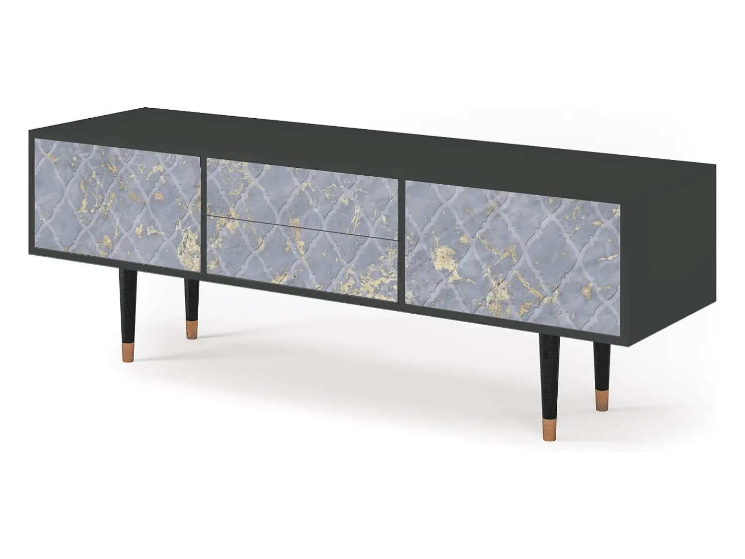 Móvel De Tv* Mueble de TV - 170х59х48 cm - T4 - Golden Smoke, Antracite Cinza antracite