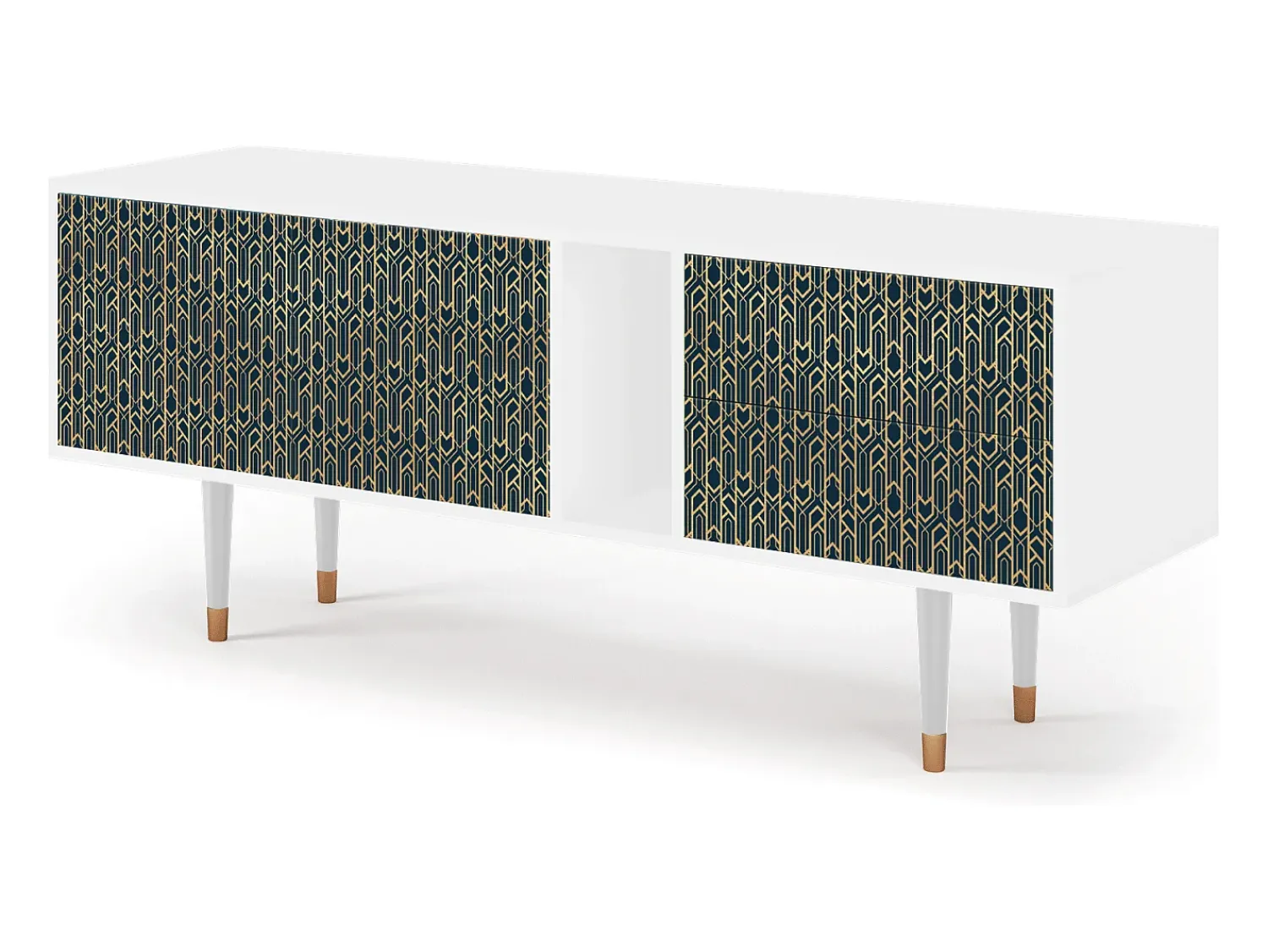 Móvel De Tv* Mueble de TV - 170х69х48 cm - T1 - Golden Empire, Branco Bege