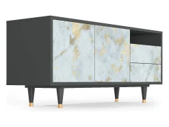 Móvel De Tv| Mueble de TV - 125х56х41 cm - T7 - Golden Waves, Antracite Cinza antracite
