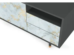 Móvel De Tv| Mueble de TV - 125х56х41 cm - T7 - Golden Waves, Antracite Cinza antracite