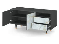 Móvel De Tv| Mueble de TV - 125х56х41 cm - T7 - Golden Waves, Antracite Cinza antracite
