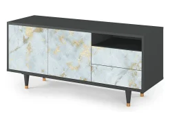 Móvel De Tv| Mueble de TV - 125х56х41 cm - T7 - Golden Waves, Antracite Cinza antracite