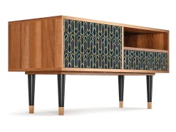 Móvel De Tv* Mueble de TV - 115х59х48 cm - T3 - Golden Empire, Nogueira Castanho